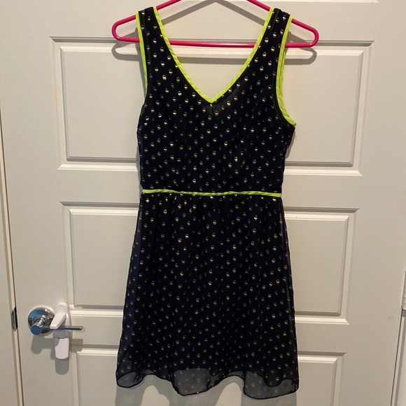 Navy and gold Polka dot dress - Picture 1 of 3